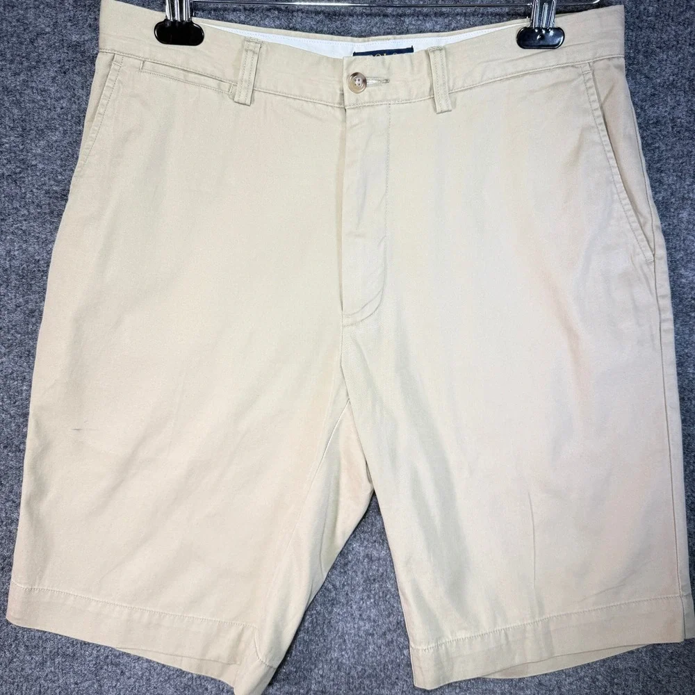 Polo Ralph Lauren Chino Shorts Mens 33 Tan Khaki Embroidered Pony Logo Twill